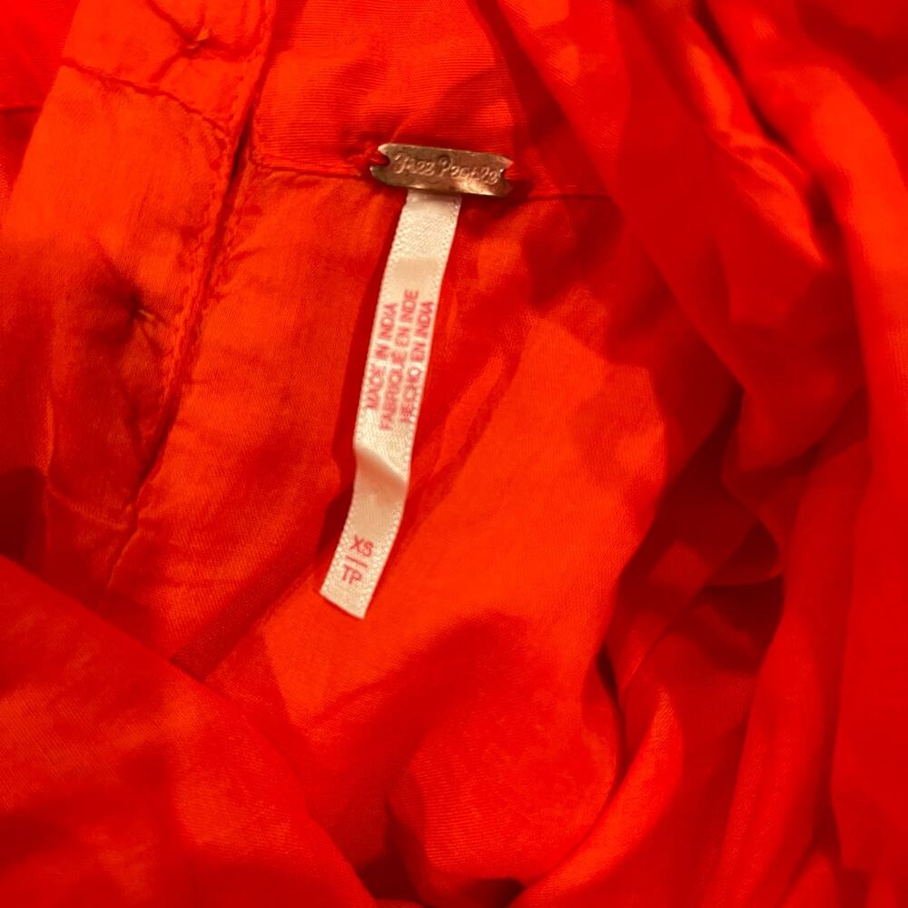 Free People Bright Orange Spaghetti-Strap Mini Dress - Picture 9 of 10